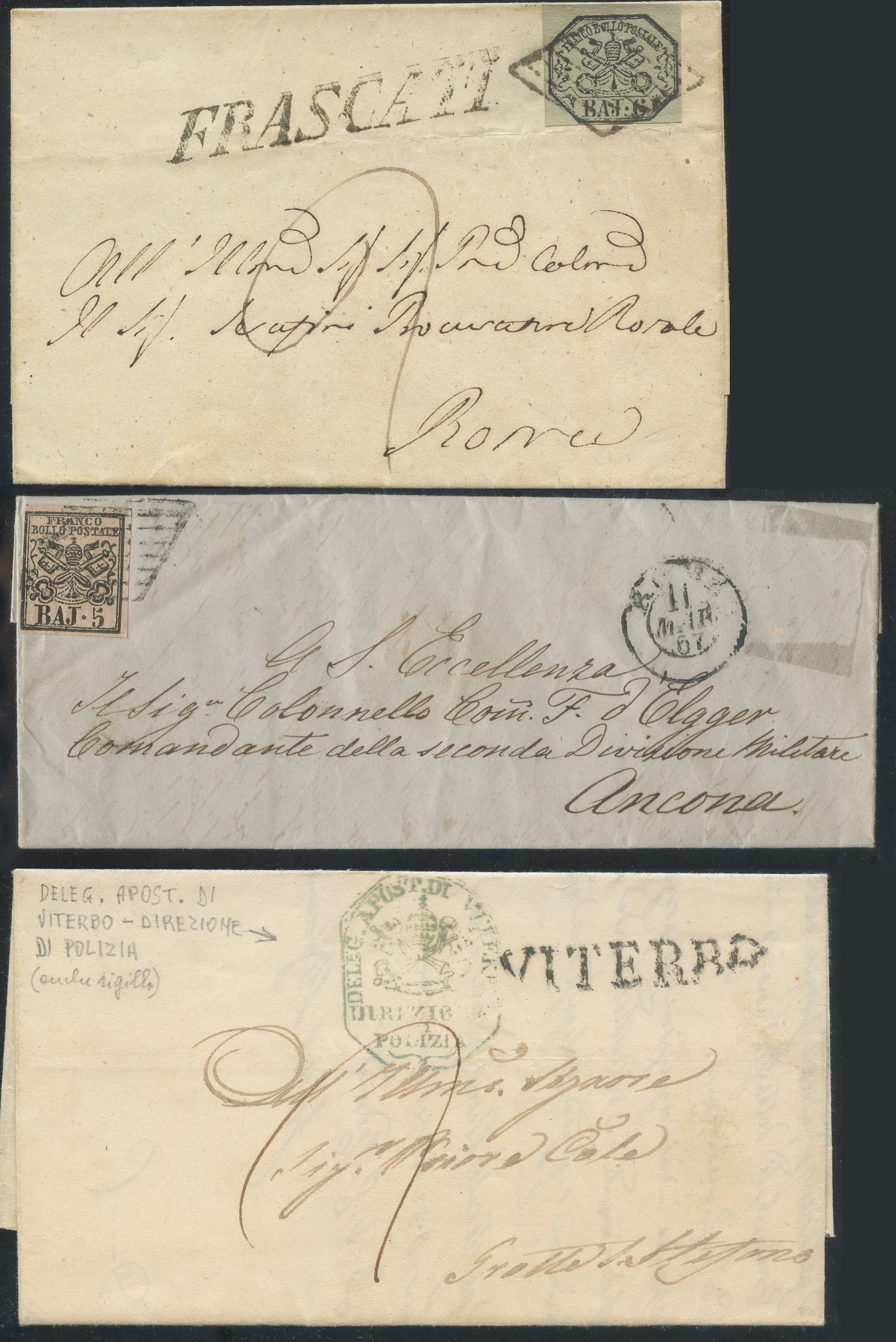Pontificio - Storia Postale, Lotto di 15 Oggetti Postali