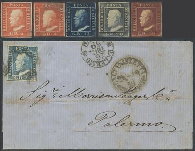 Sicilia, Insieme di materiali artistici e lettera affrancata