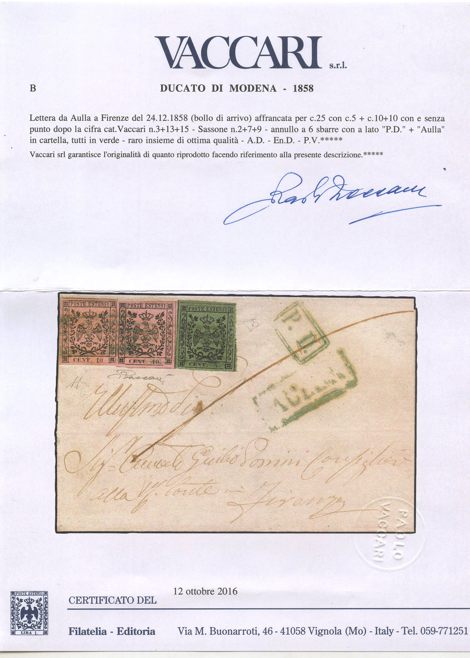 Modena - Storia Postale, Rara Combinazione.