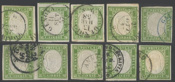 Sardegna/ IV emissione, 5 cent. insieme di 10 esemplari