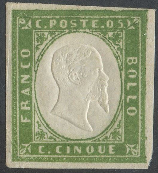 Sardegna - IV emissione, 5 cent. verde oliva 13Bc