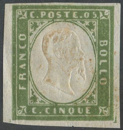 Sardegna/ IV Emissione, 5 Cent. Verde Oliva Scuro 13bf