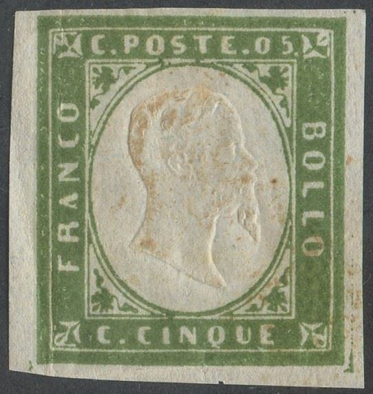 Sardegna/ IV Emissione, 5 Cent. Verde Oliva Scuro 13bf