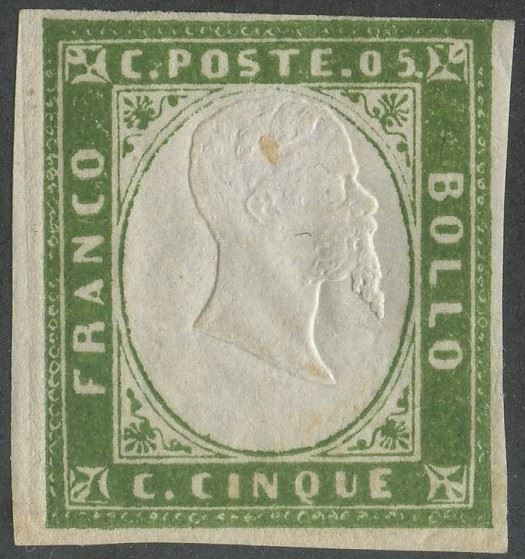 Sardegna - IV emissione, 5 cent. verde oliva 13C