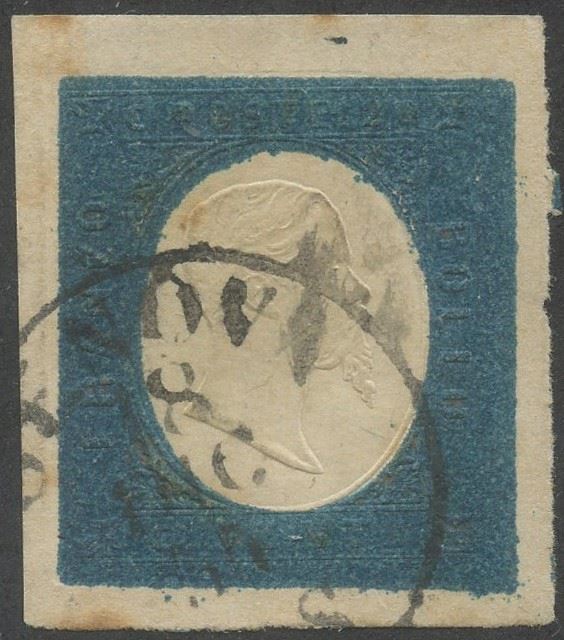 Sardinia - IV issue, 20 cents. corner of sheet