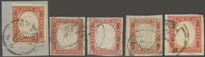Sardegna - IV Emissione, 40 Cent. Interessante Insieme.