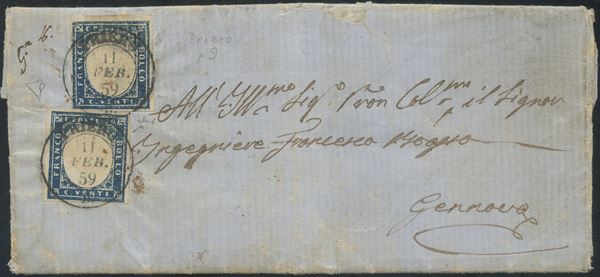 Sardegna/Annullamenti - IV Emissione, PRIERO su 20 cent.