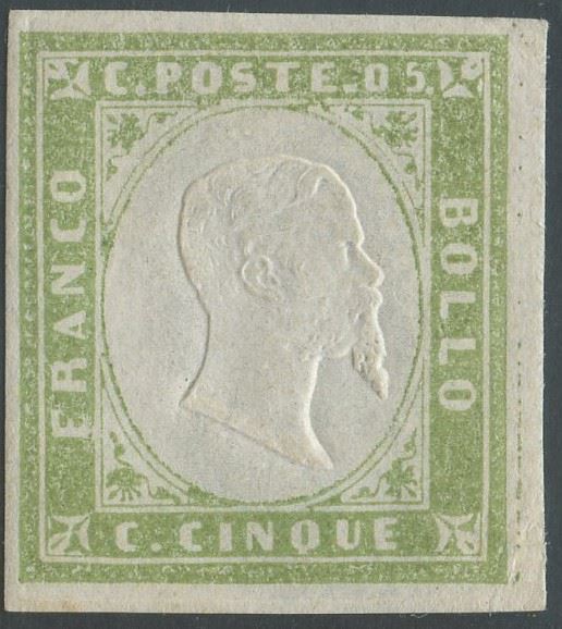 Sardinia - IV issue, 5 cents light olive green 13Bb
