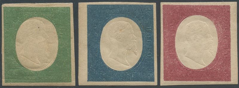 Francobolli sardi, III emissione (serie non emessa), n. 10/12