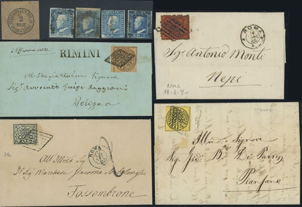 Ancient Italian States - Lot of the Papal States, Sicily and Tuscany.  - Auction STAMPS AND POSTAL HISTORY - Bertolami Fine Art - Casa d'Aste