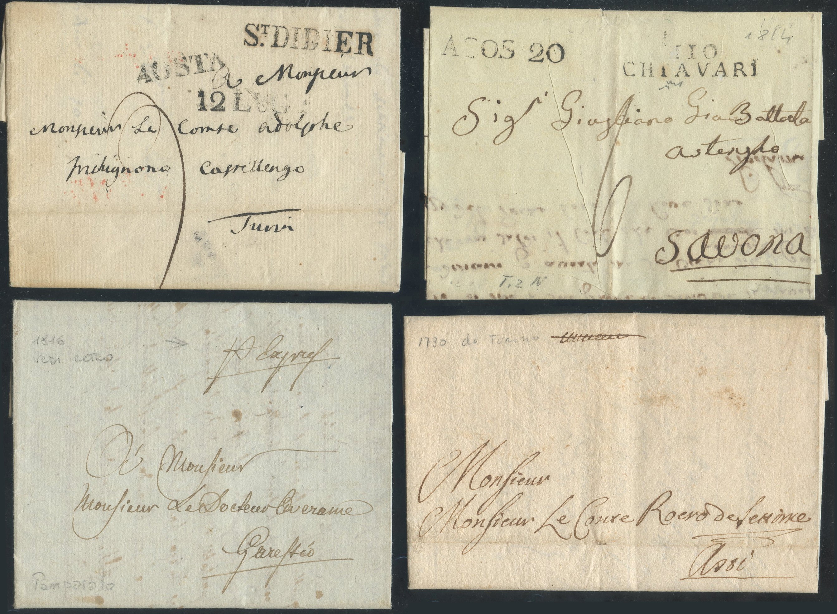 Prefilateliche - Insieme di 16 Lettere dalla Repubblica di Genova al 1851