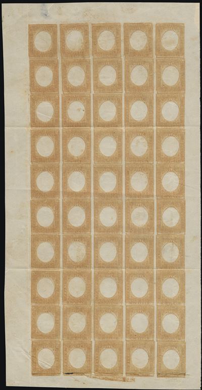Sardegna - IV Emissione, 10 Cent. in Foglio con Stampa Multipla