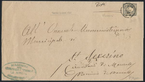 Sardegna - Francobolli per le stampe, 2 cent. 3° giorno d'uso.