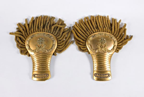 A SS Maurice and Lazarus epaulettes  (beginning XX sec)  - Auction Memorabilia, Militaria, Orders - Bertolami Fine Art - Casa d'Aste