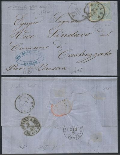 Regno - D.L.r. 1 Dicembre 1863, Primo Giorno D'emissione
