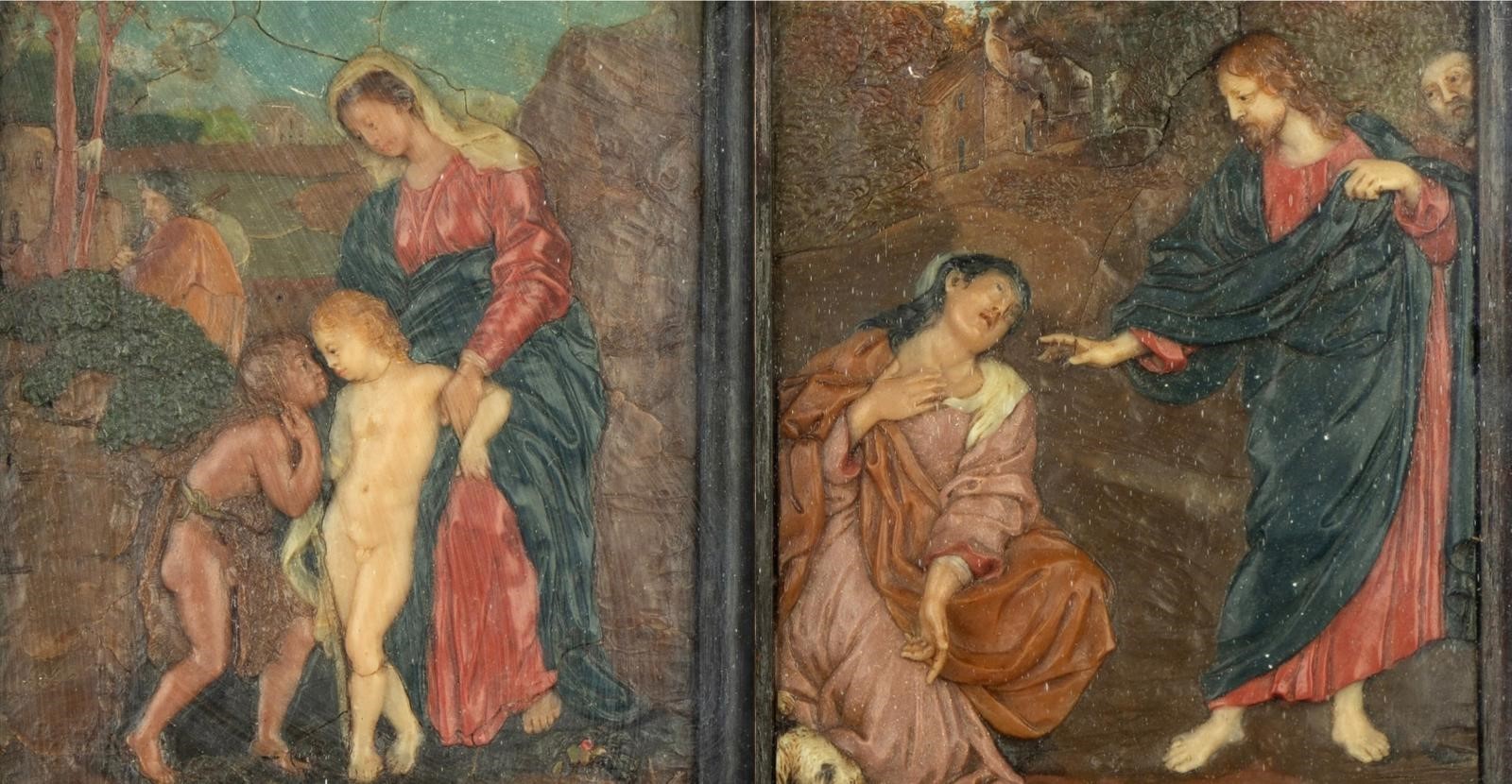 Giovanni Francesco Pieri - Coppia di ceroplastiche policrome con scene del Nuovo Testamento