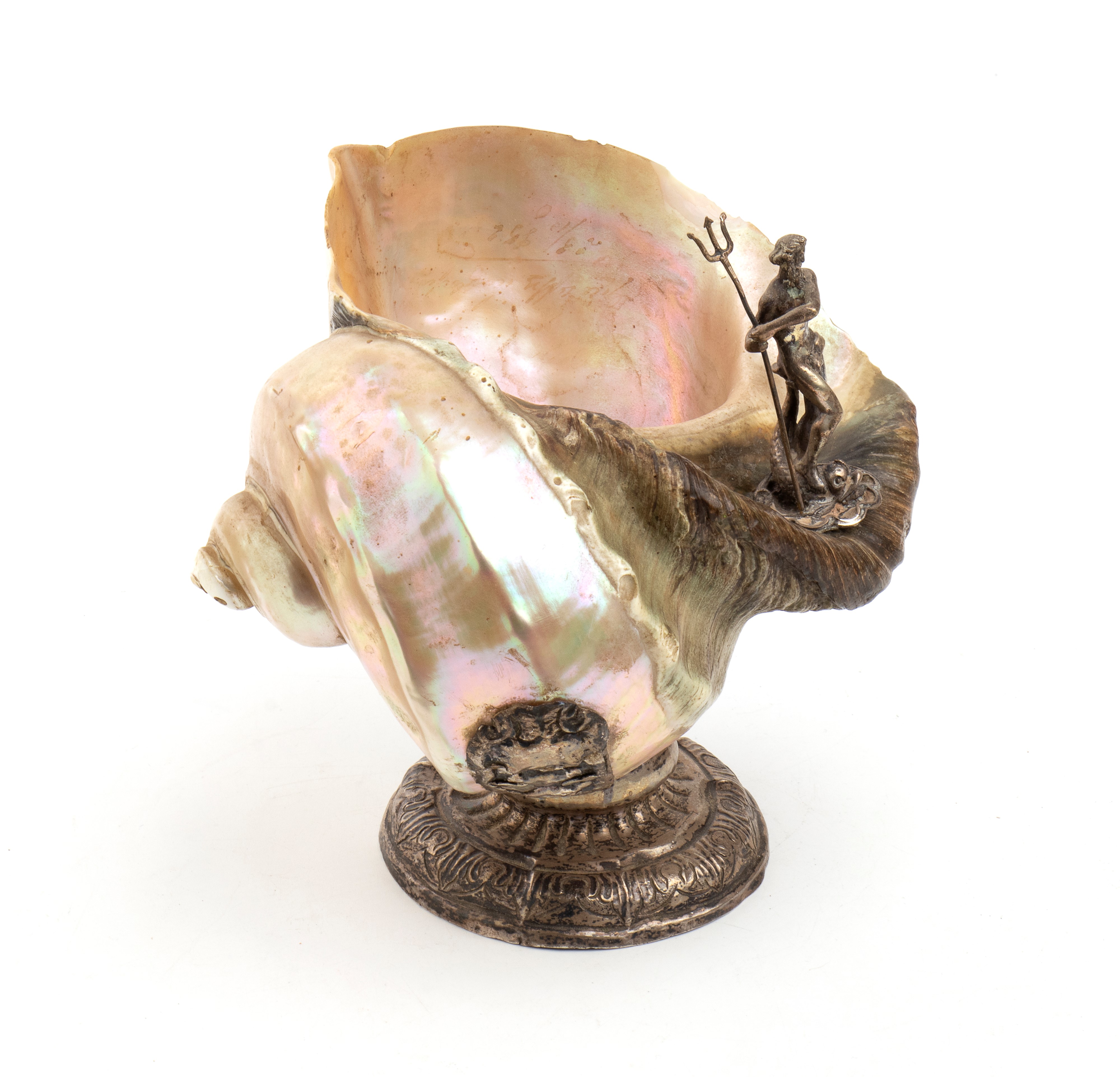 Coppa in argento con nautilus