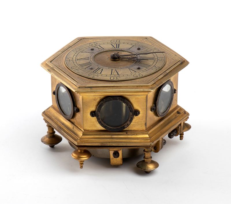 a.D. Mougin - Orologio da tavolo esagonale francese a suoneria