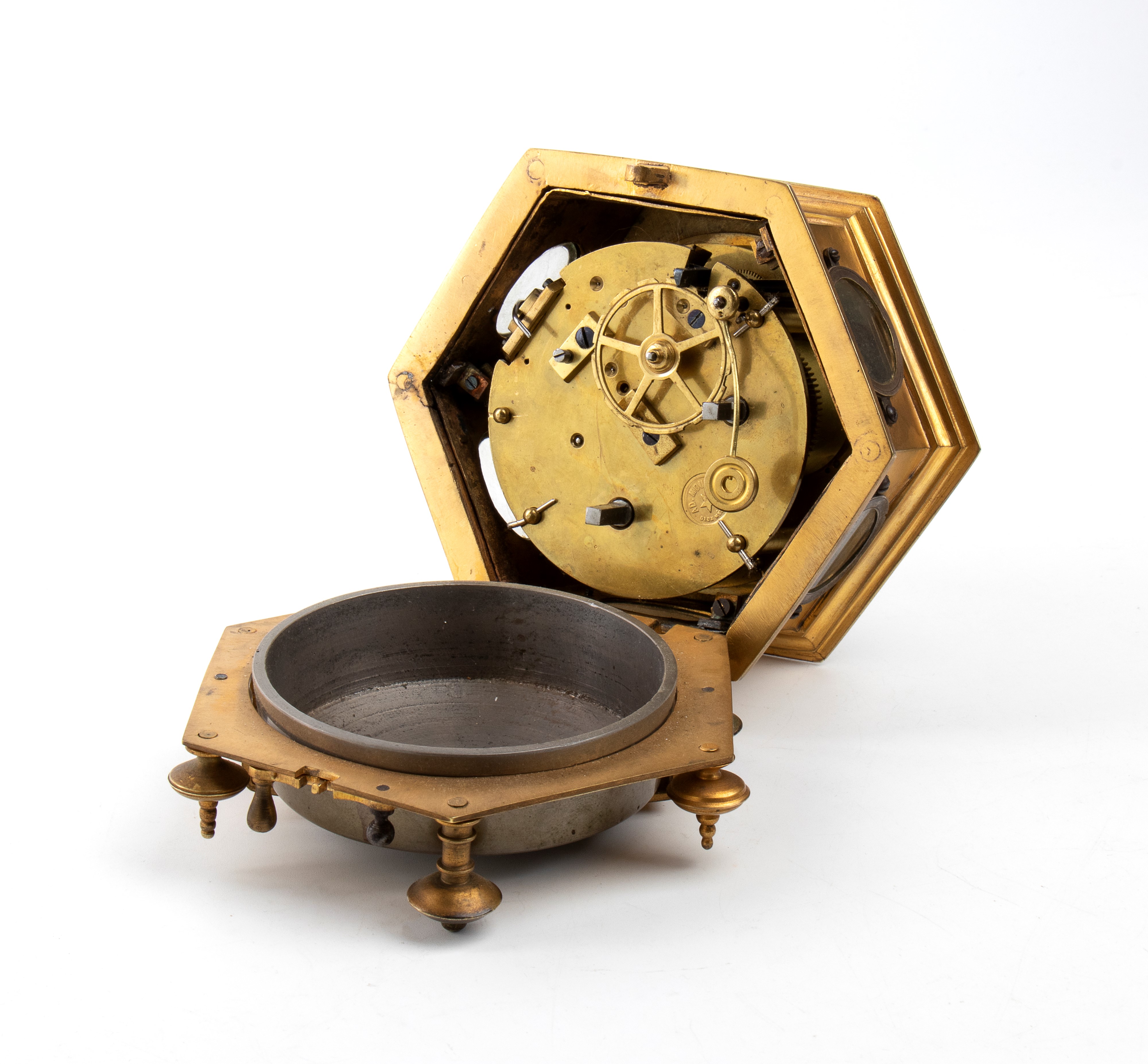 a.D. Mougin - Orologio da tavolo esagonale francese a suoneria