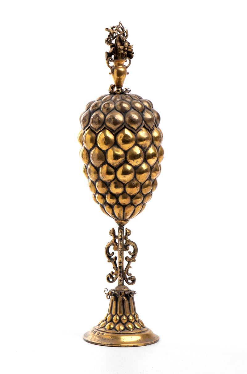 Coppa tedesca ad ananas, argento dorato, stile primo Seicento (XVII secolo)