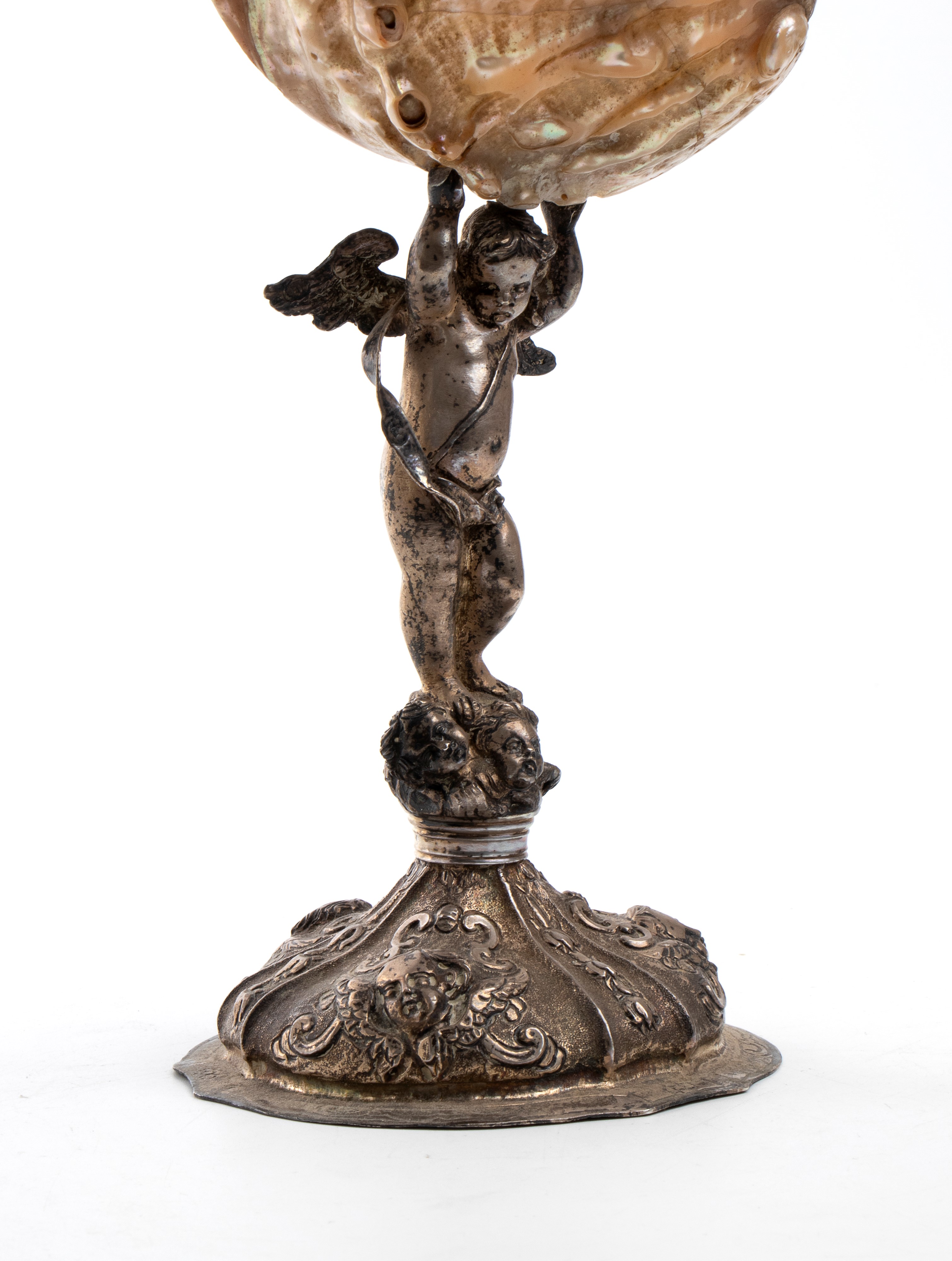 Conchiglia Haliotis su base in argento