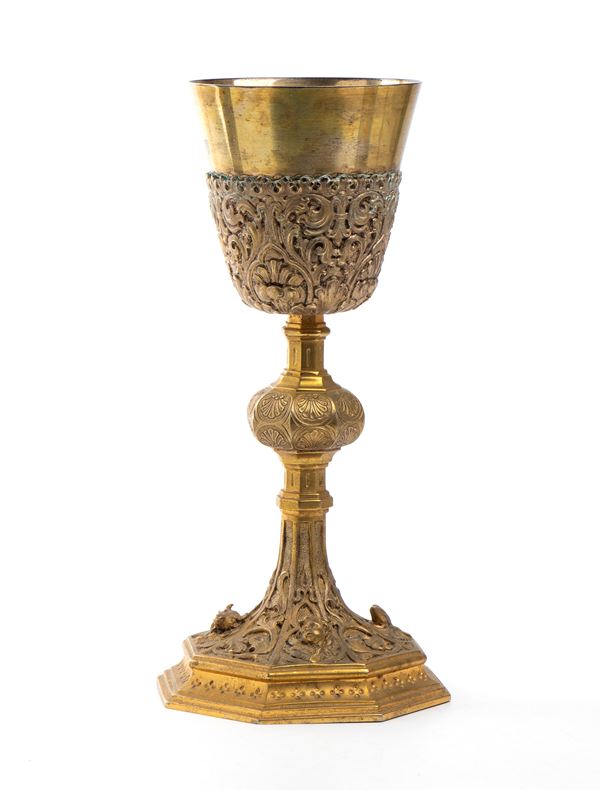 Italian solid silver Eucharistic chalice