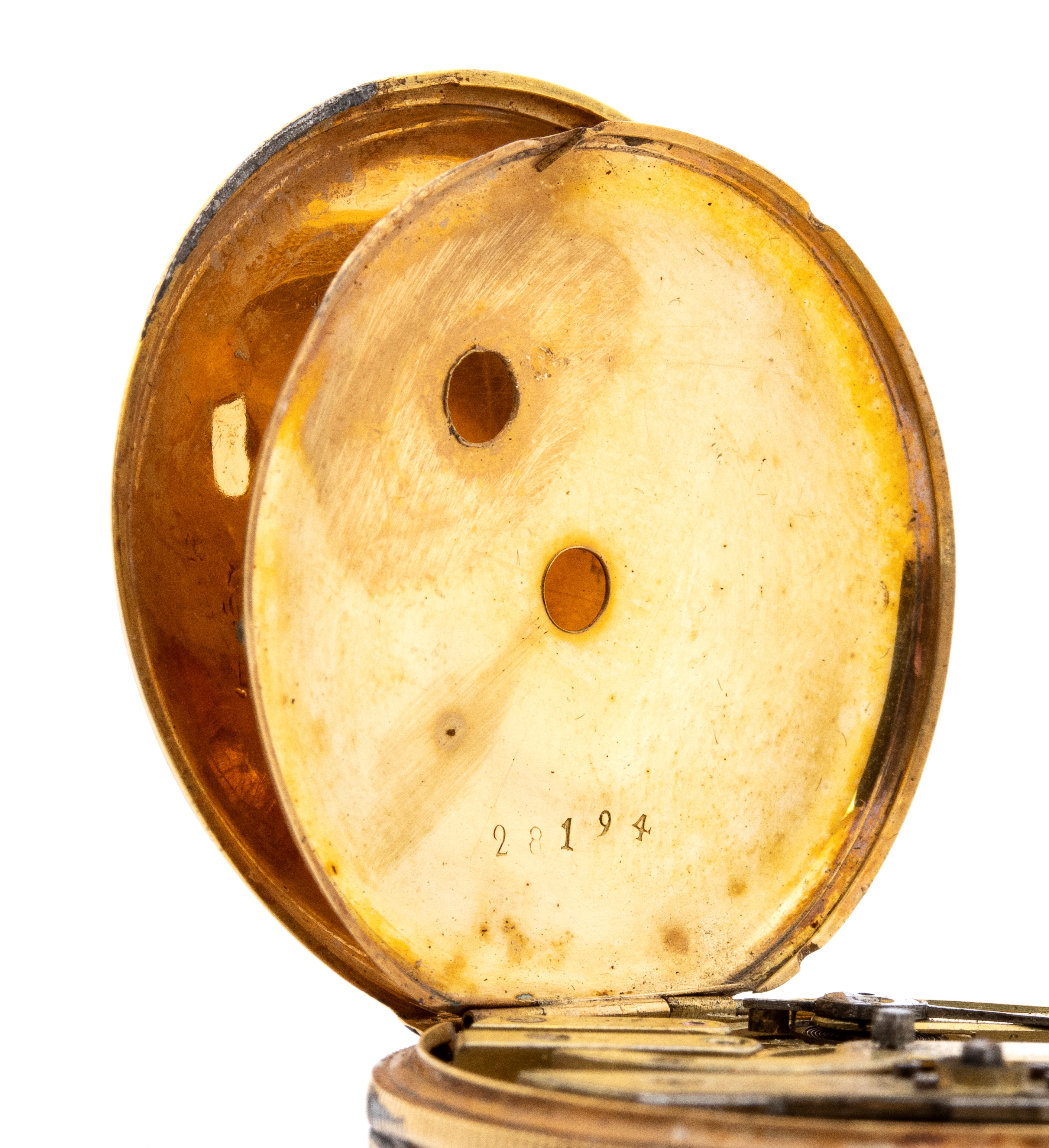 Orologio da polso con spilla, cassa in metallo e smalto, movimento manuale a chiavetta con scappa...
