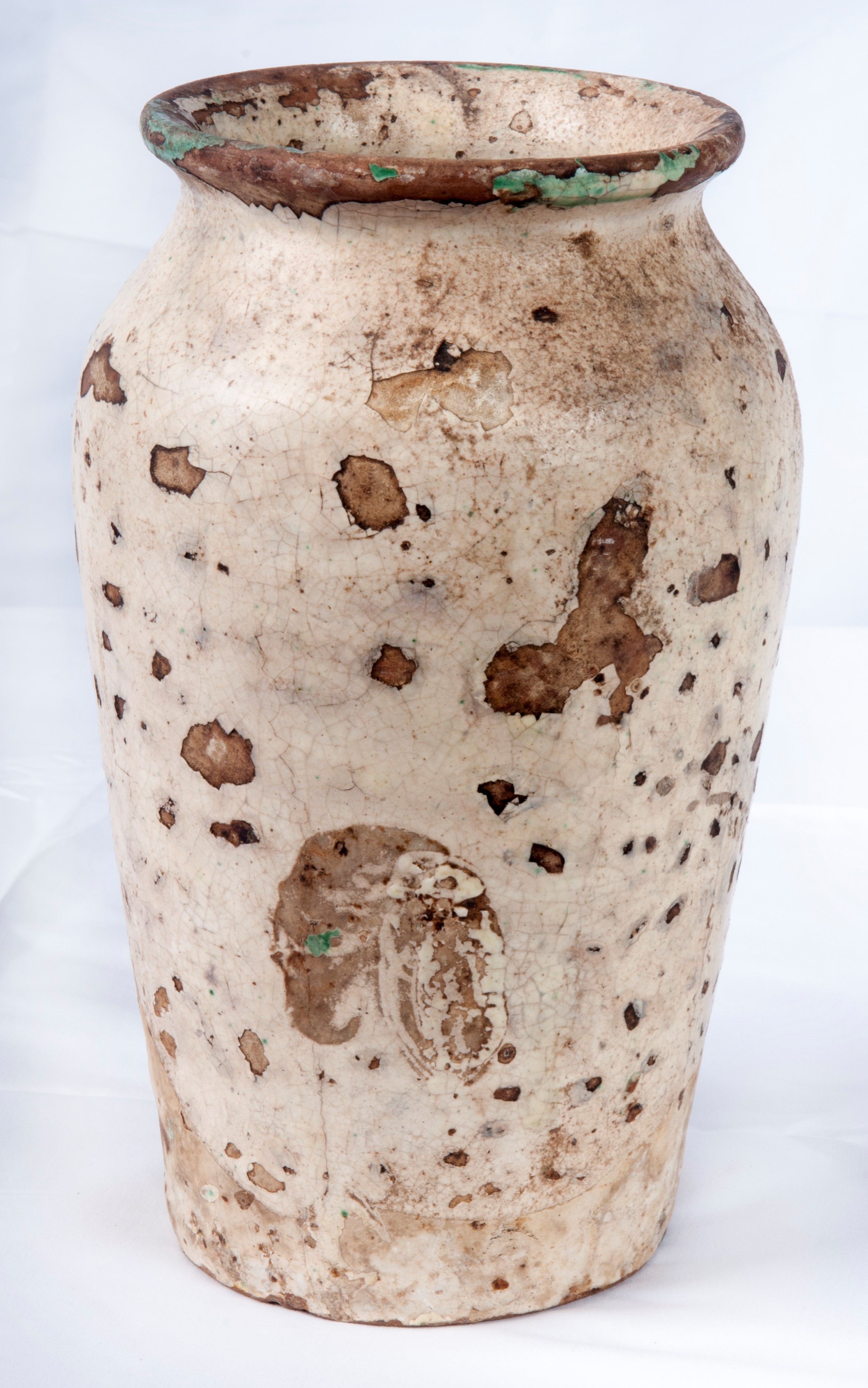 Vaso in Terracotta Smaltata Bianca