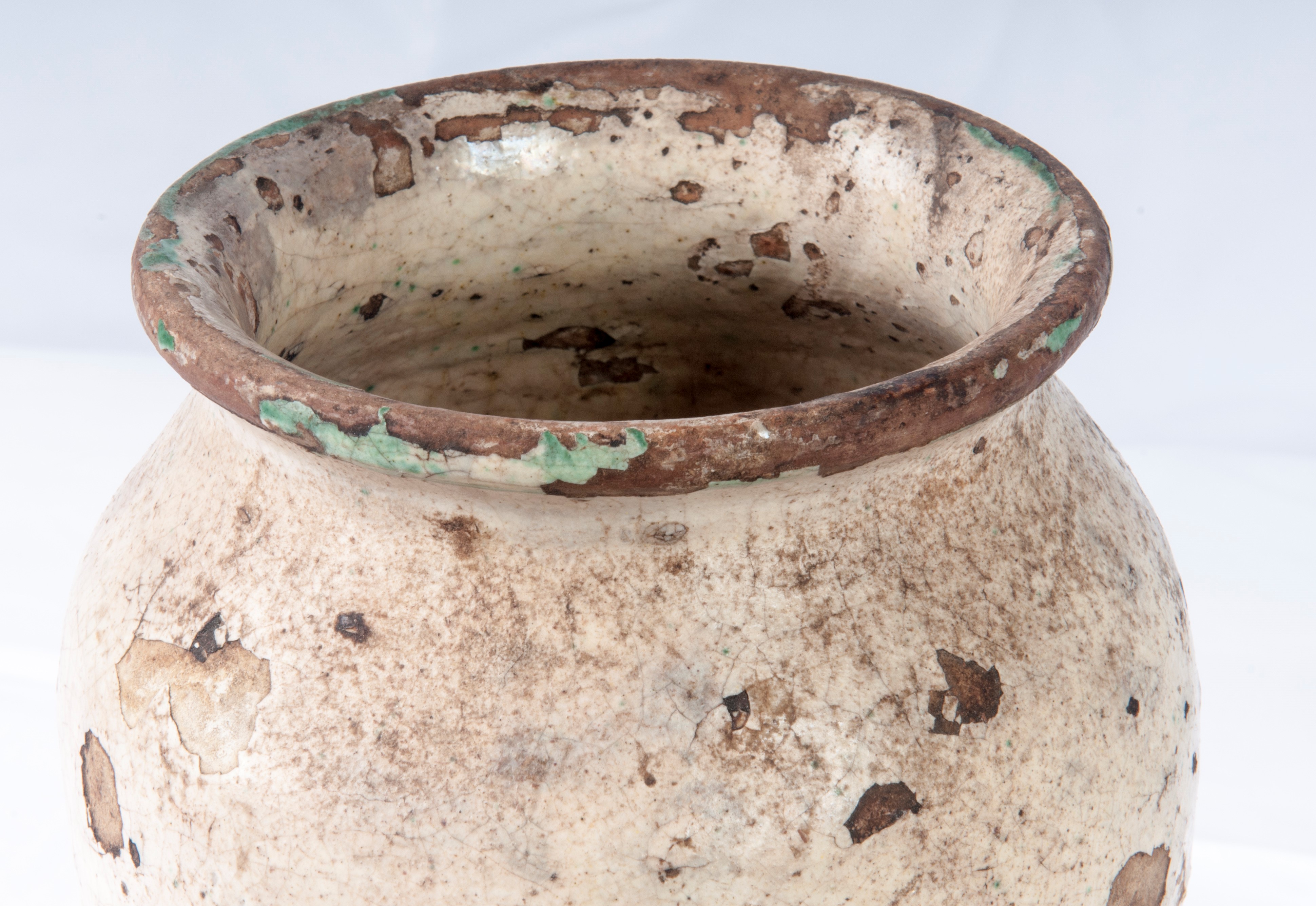 Vaso in Terracotta Smaltata Bianca
