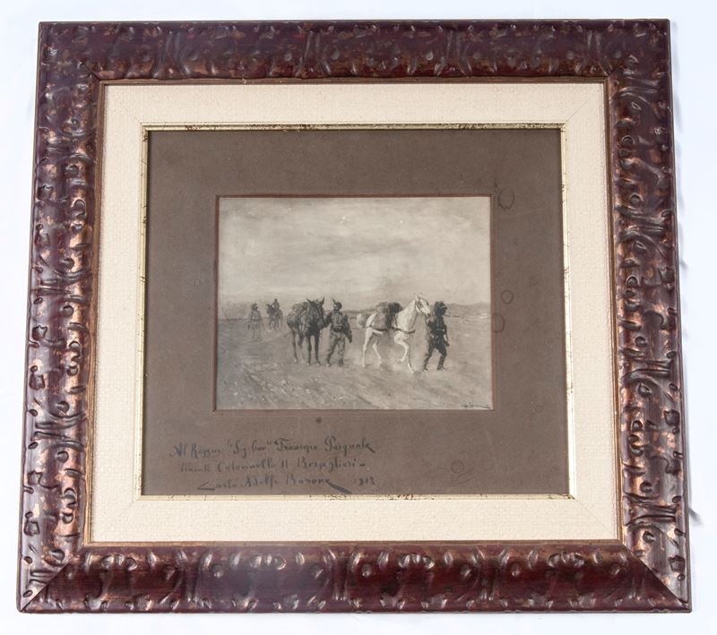 Carlo Adolfo Barone - Colonna di Militari in Marcia
