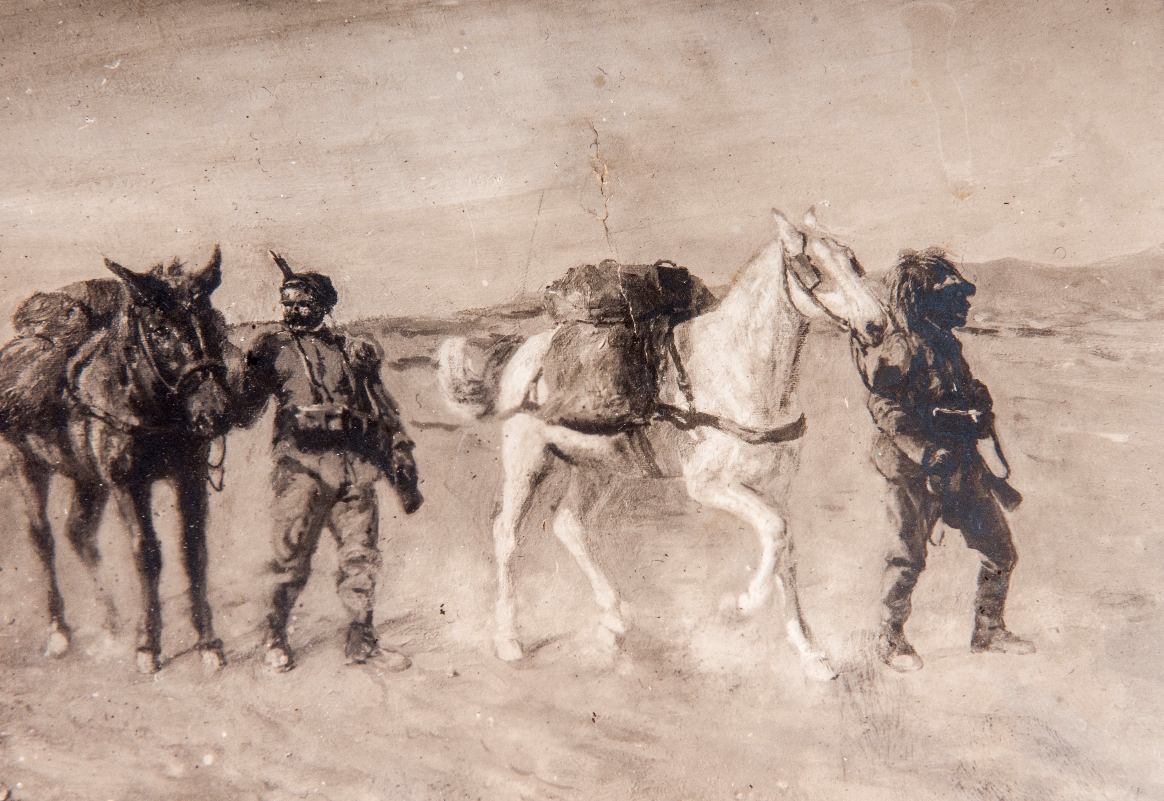 Carlo Adolfo Barone - Colonna di Militari in Marcia