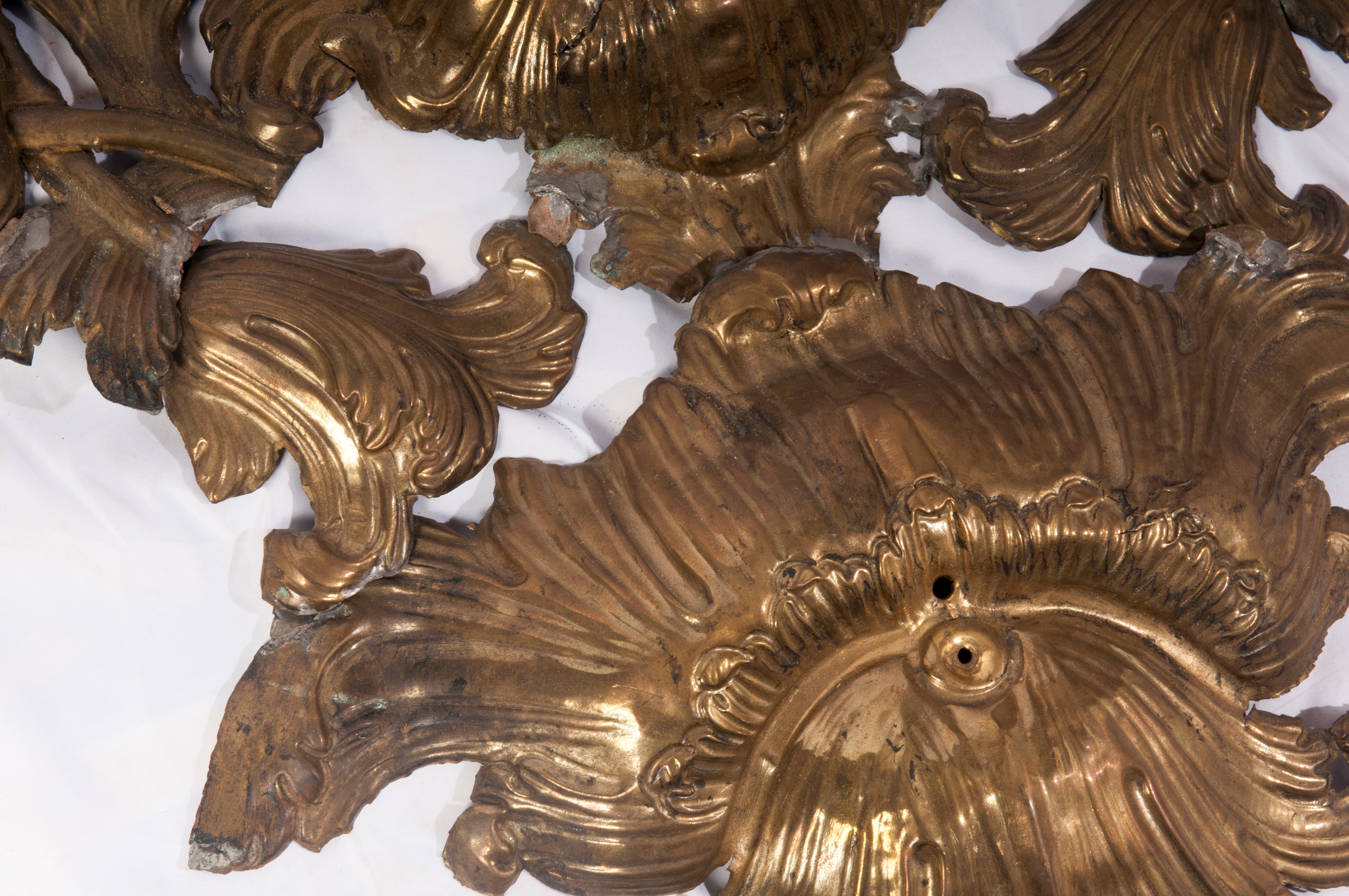 Lotto di due palme in ottone