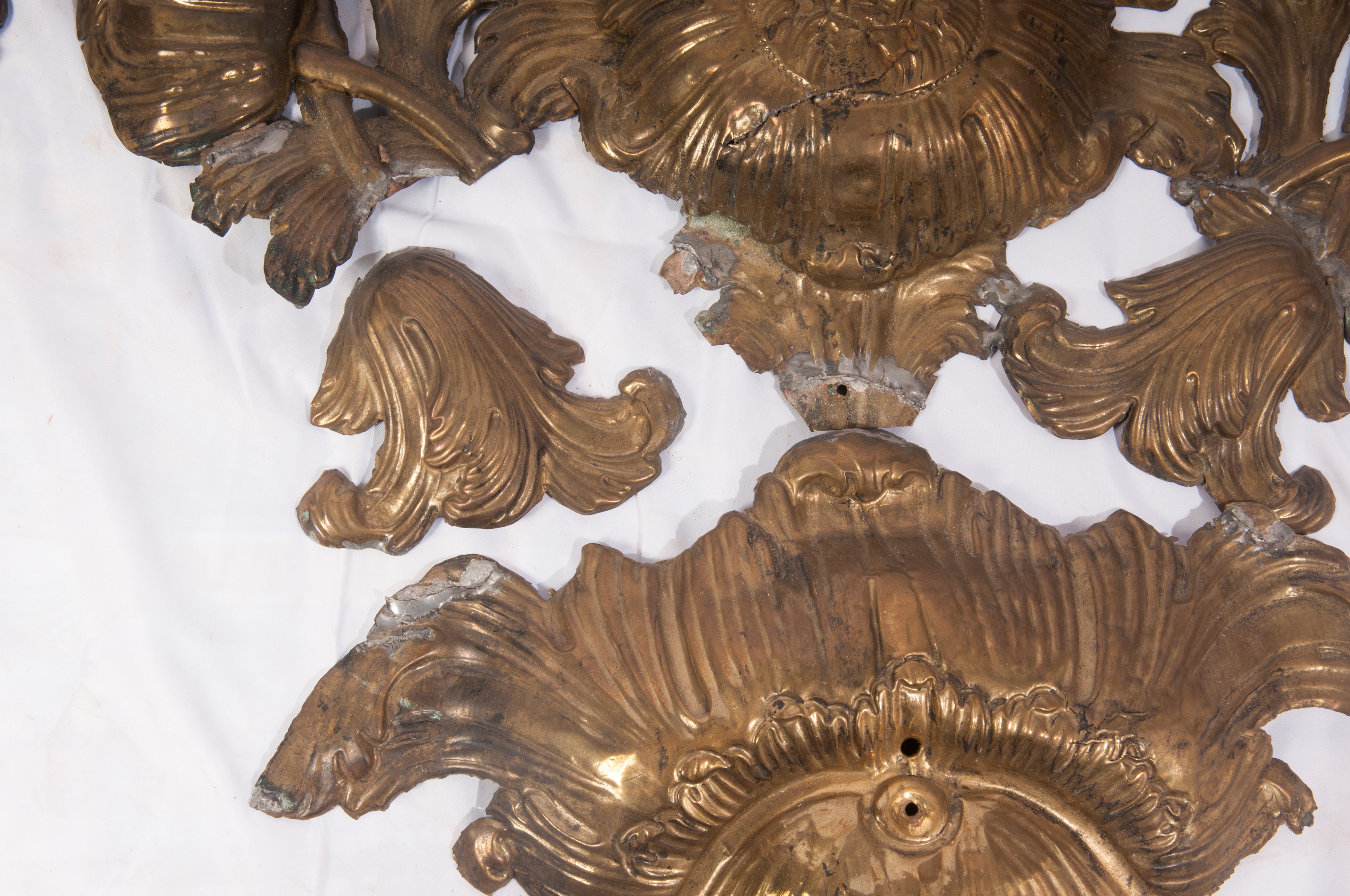 Lotto di due palme in ottone