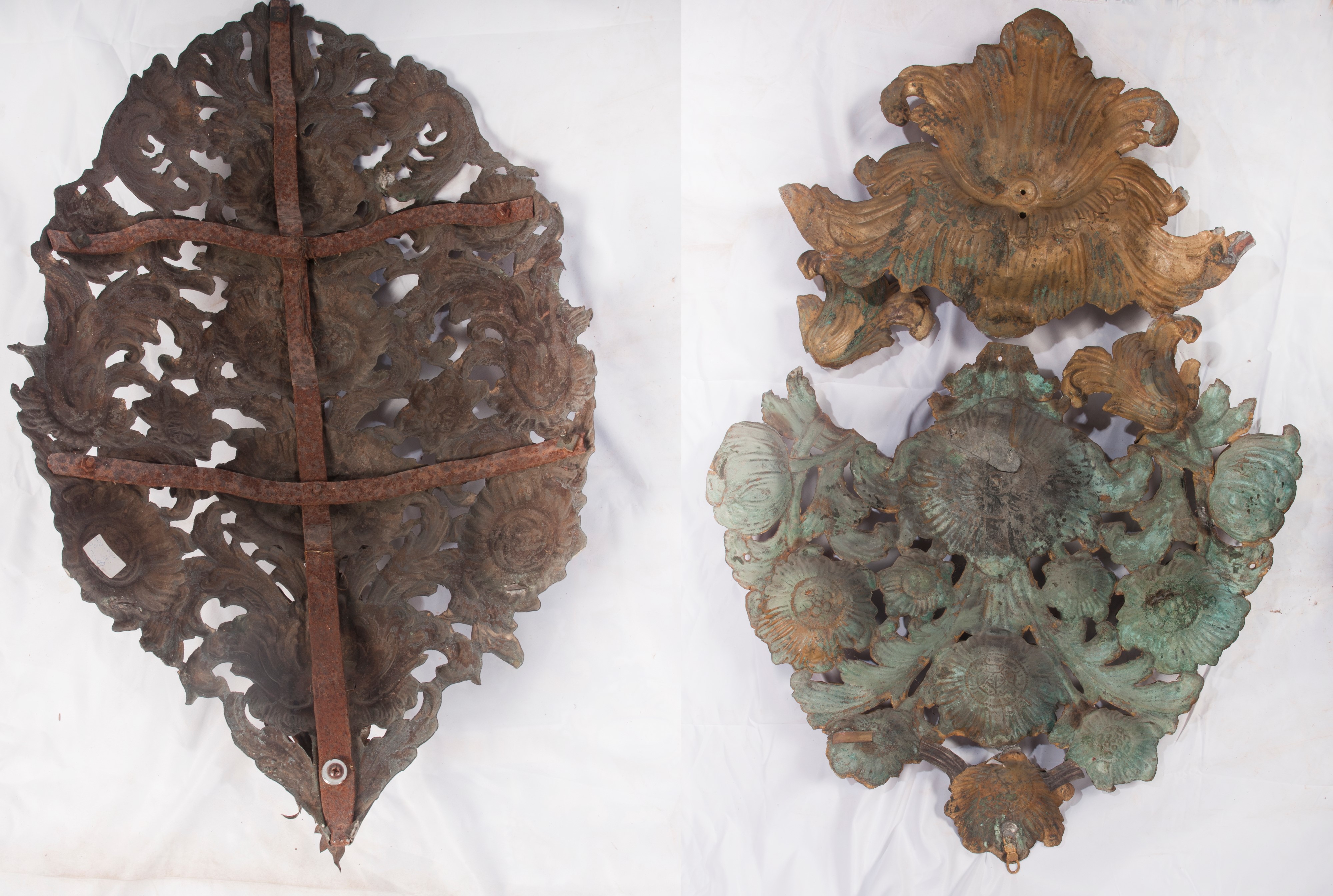 Lotto di due palme in ottone