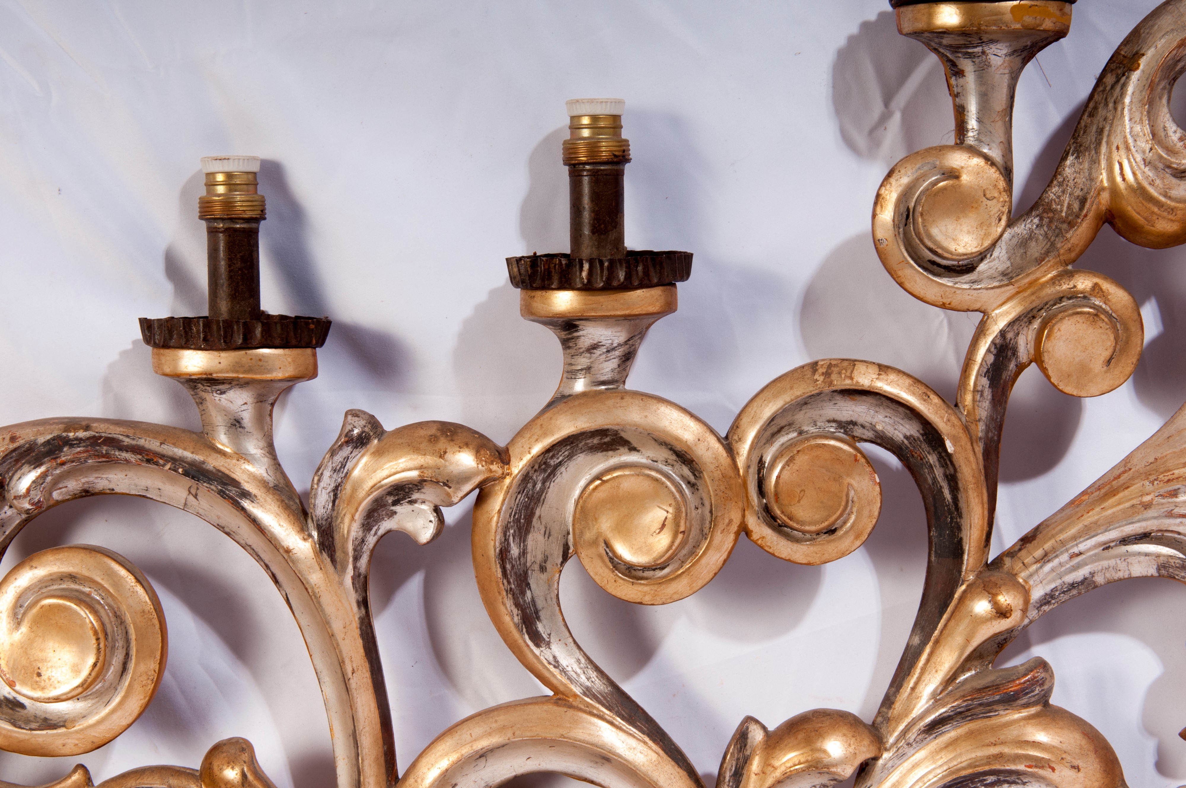 Coppia di appliques da parete a sei luci