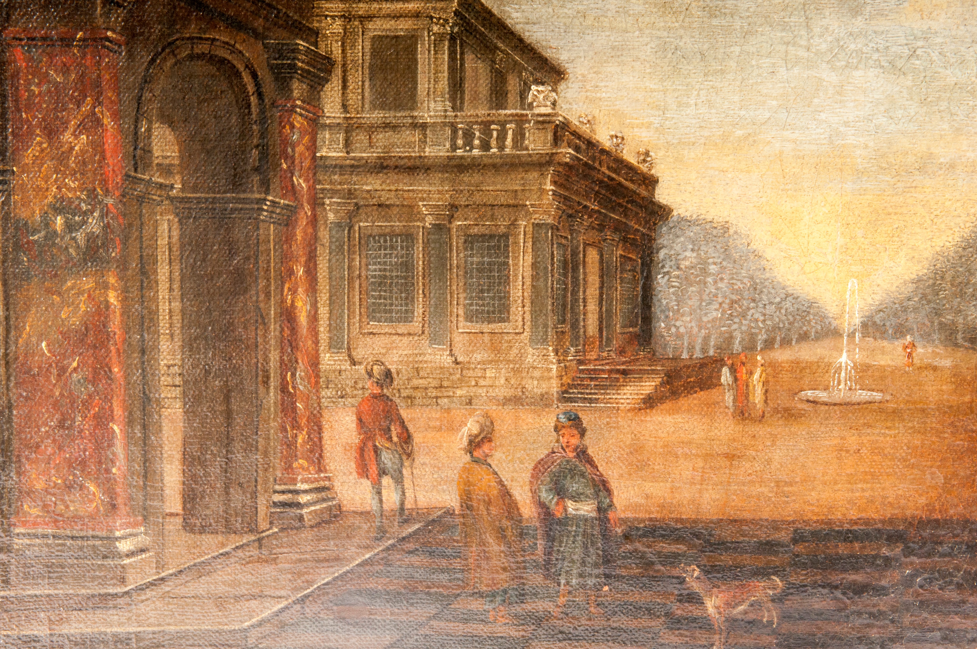 Architetture di invenzione con personaggi