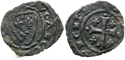 Brindisi. Carlo i D'angiò (1266-1278). Denaro Stemma. Mir 357, D'andrea 52; Mi; 0,4gr; Rr