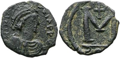 Moneta Bizantina, Follis Imitativo Ababo, VII secolo, 3,47 gr