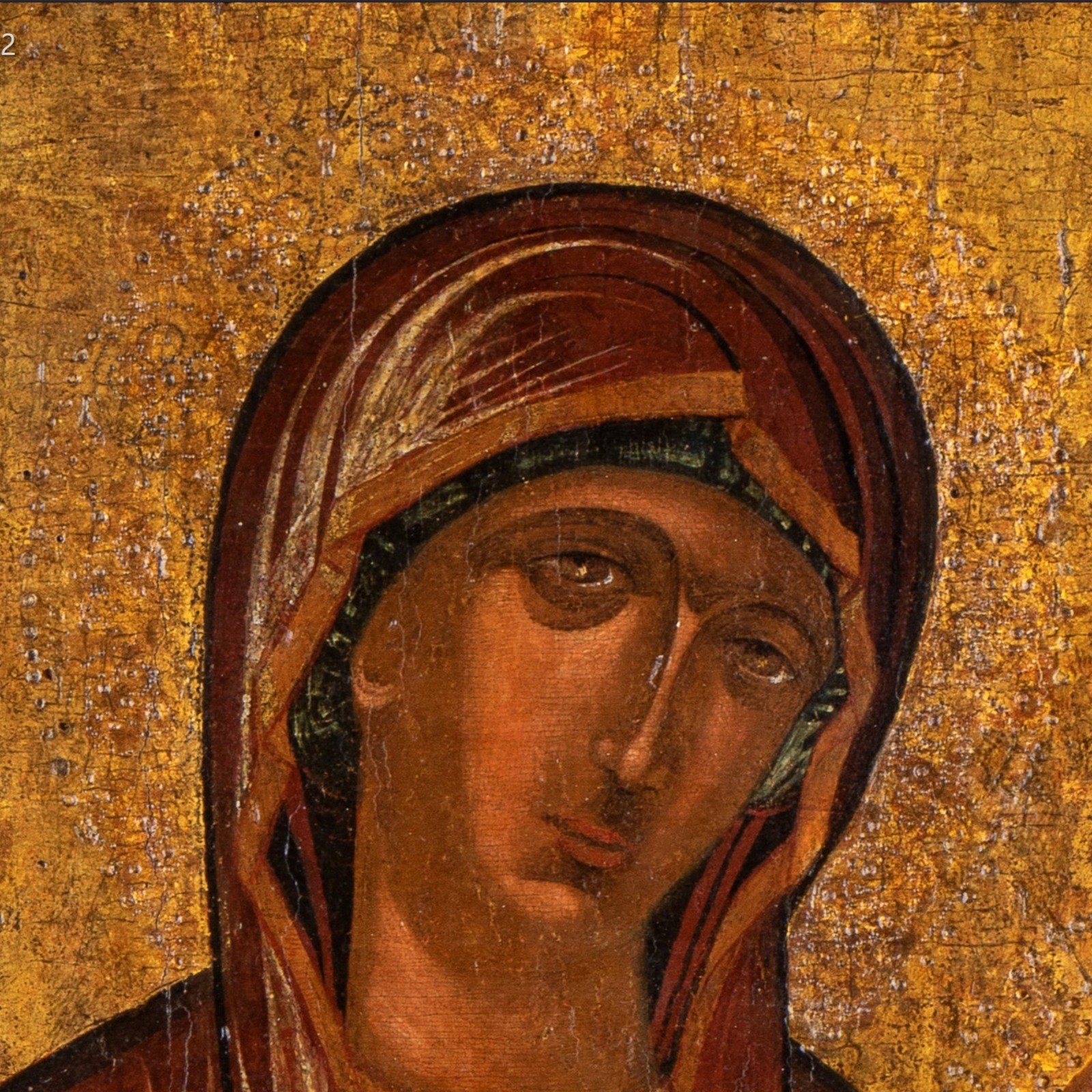 Icona greca raffigurante Madonna con Bambino