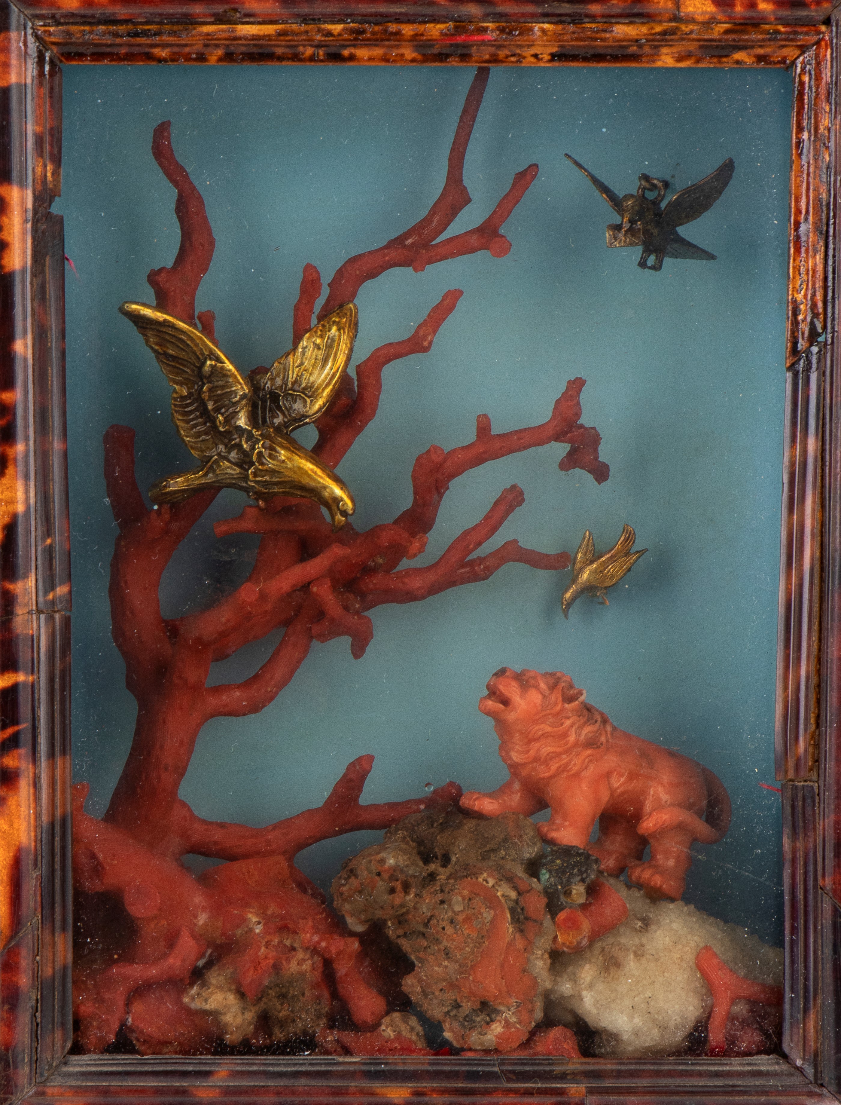 Teca italiana in tartaruga e corallo