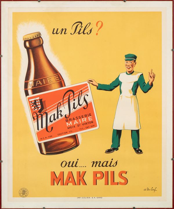 Manifesto MAK PILS birra Maier, Belgio