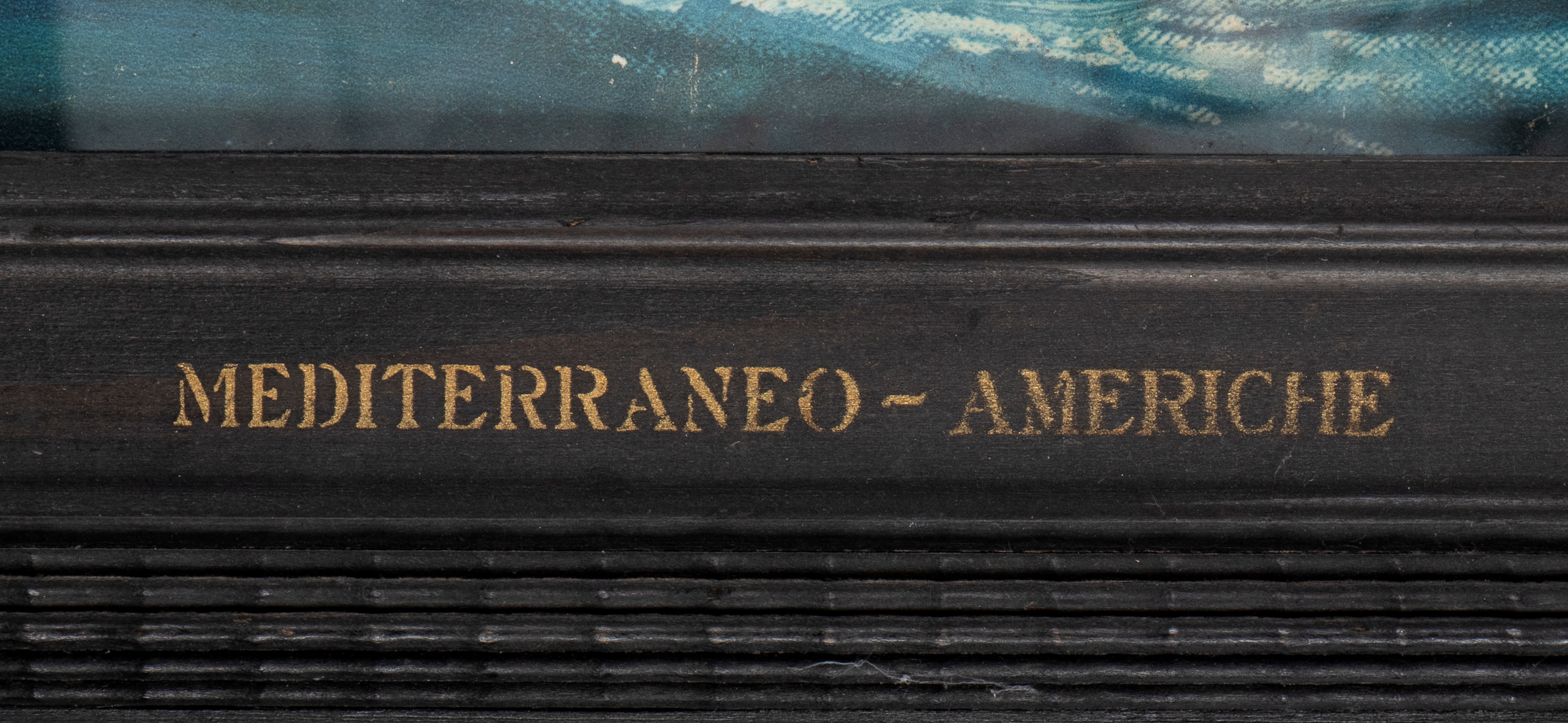 Manifesto "conte Grande" Transatlantico Lloyd Sabaudo con Cornice