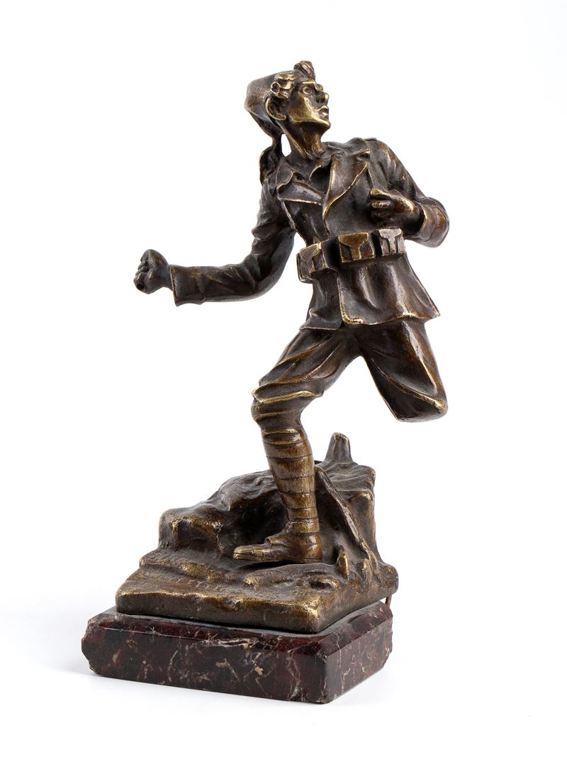 Scultura in Bronzo Enrico Toti , Prima Guerra Mondiale