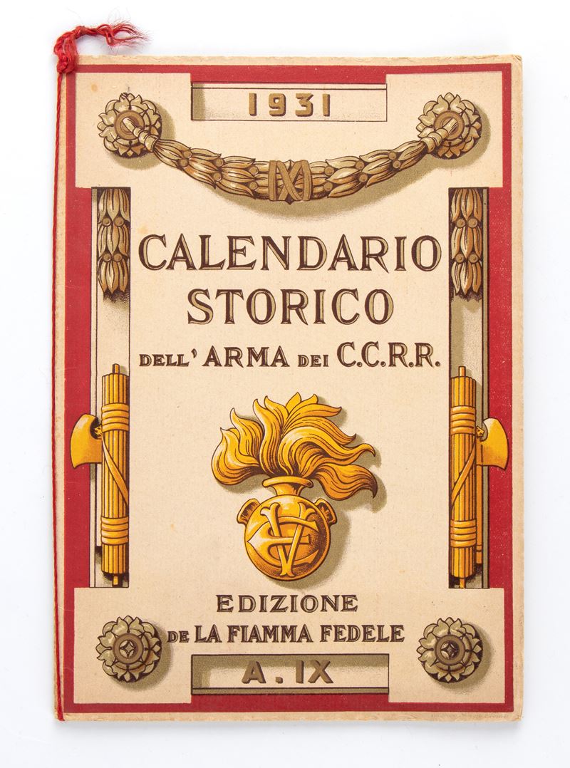 Calendario Carabinieri Reali Anno 1931