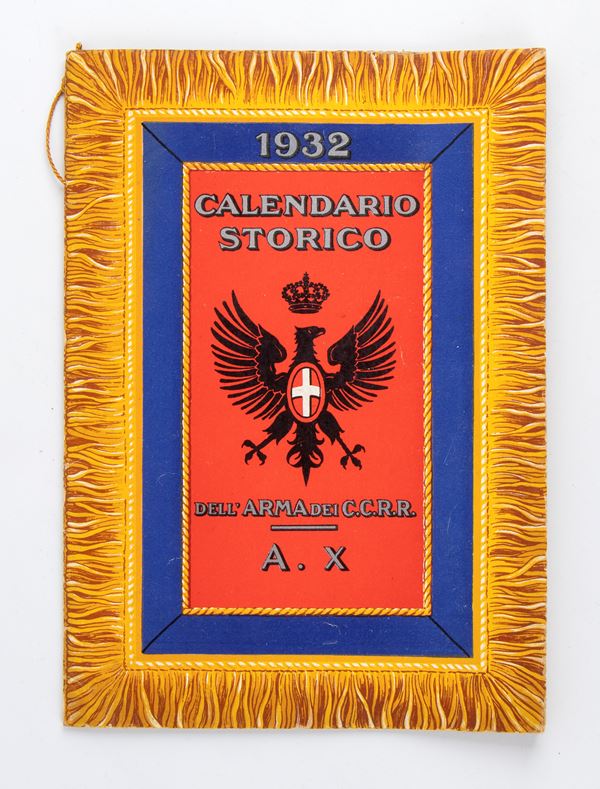 Calendario CARABINIERI REALI anno 1932