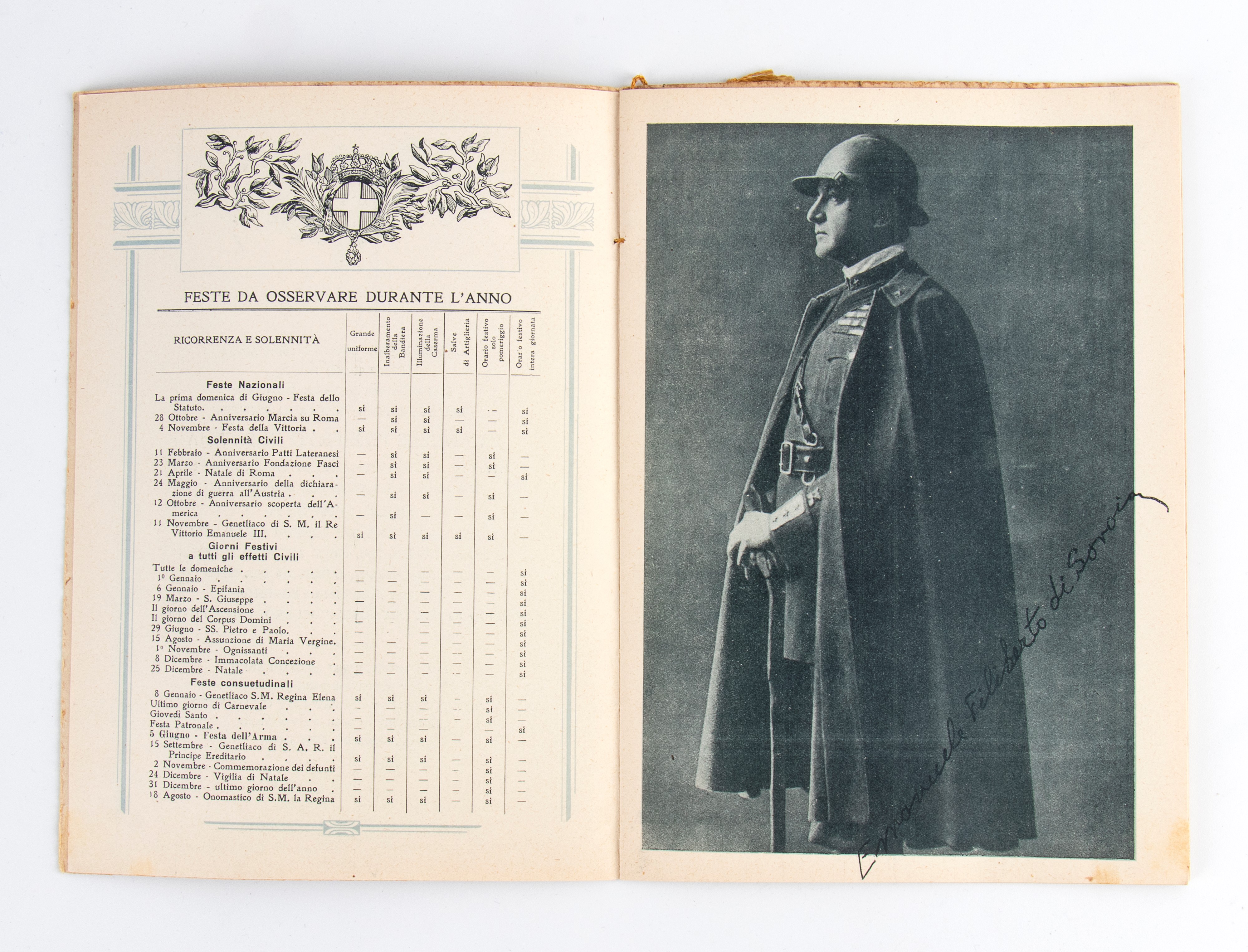 Calendario Carabinieri Reali Anno 1932