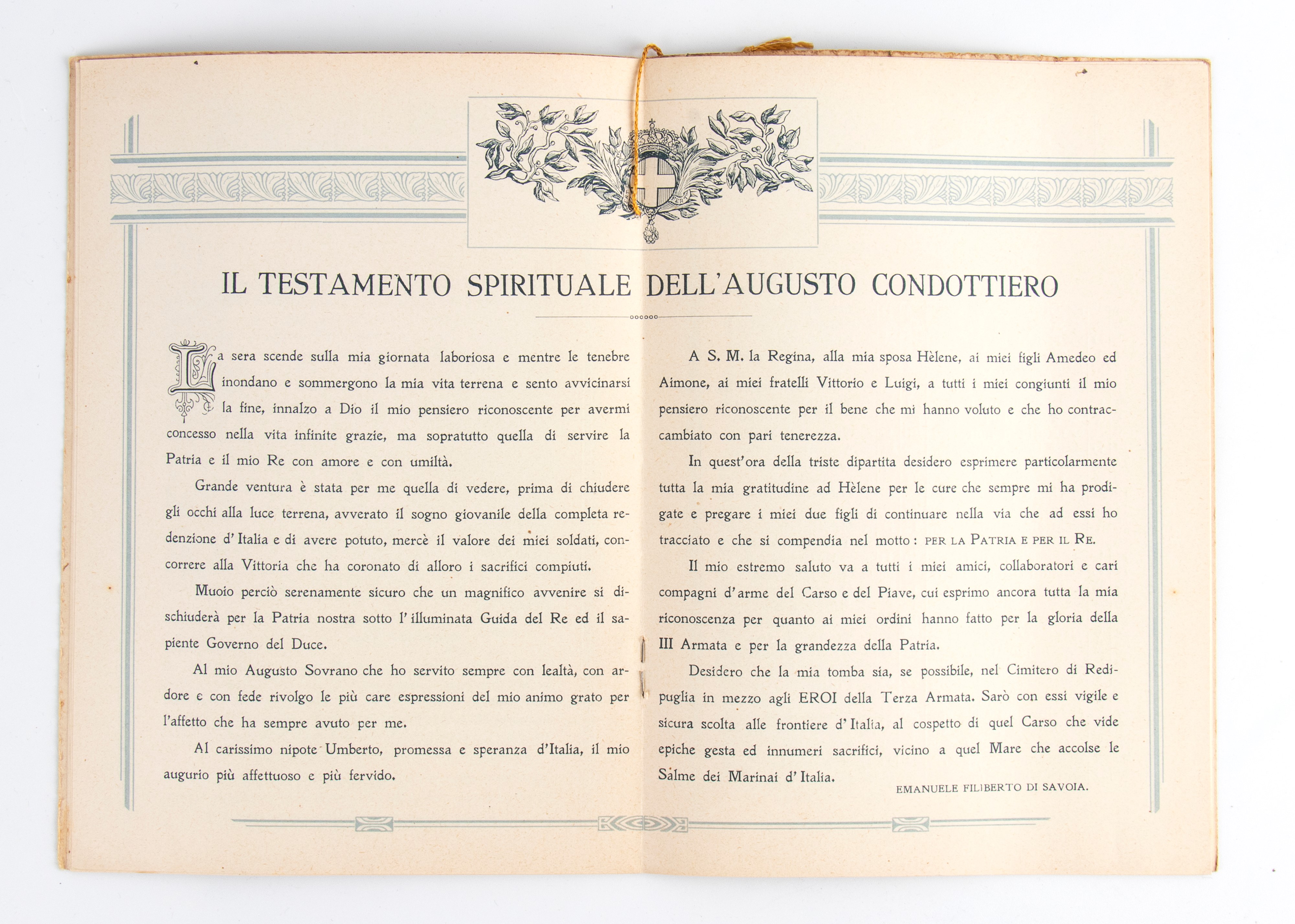 Calendario Carabinieri Reali Anno 1932