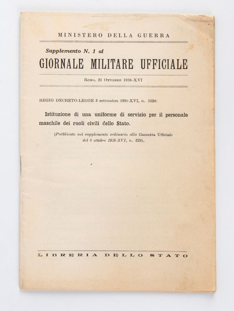 Giornale Militare 1938 con Uniformi Periodo Fascista