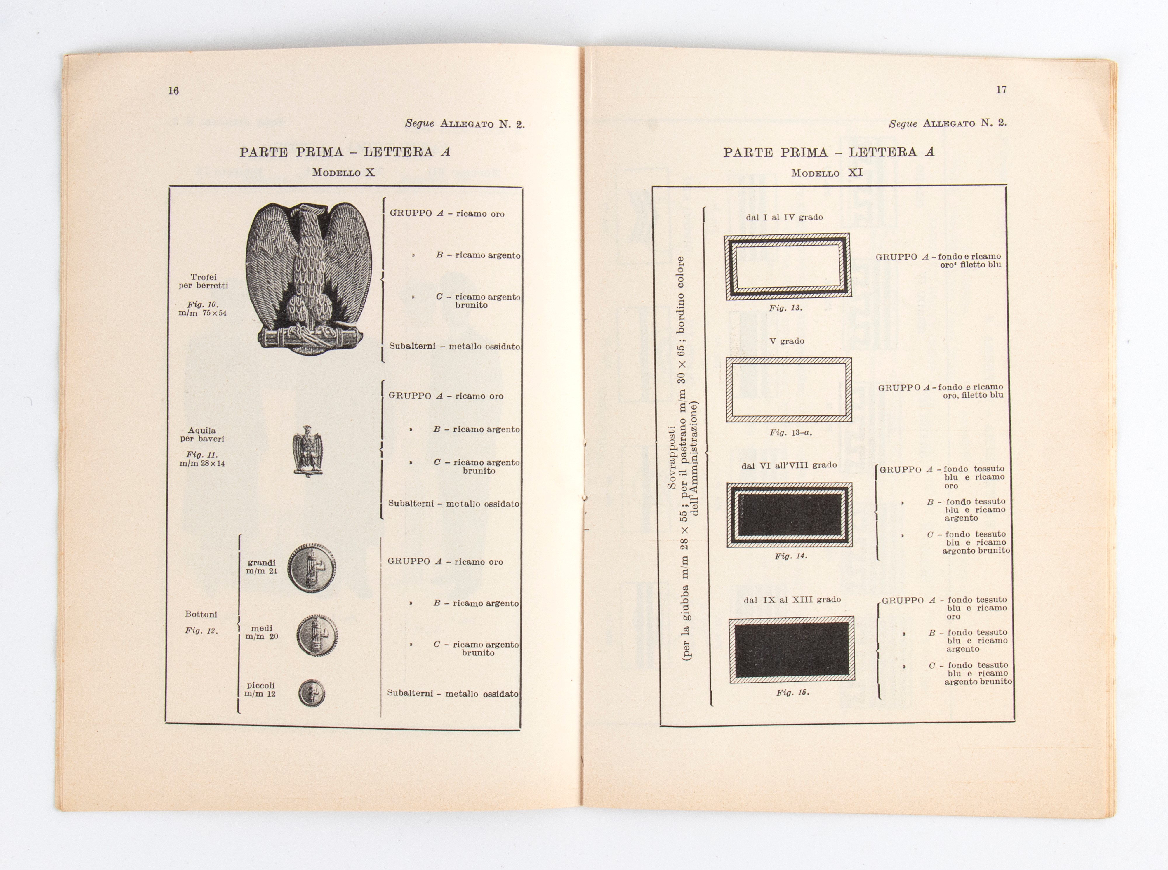 Giornale Militare 1938 con uniformi periodo Fascista