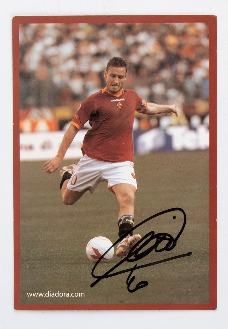 Francesco Totti, As Roma, Autografo su Cartolina